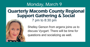 Quarterly Macomb County Regional Support Gathering &  Social